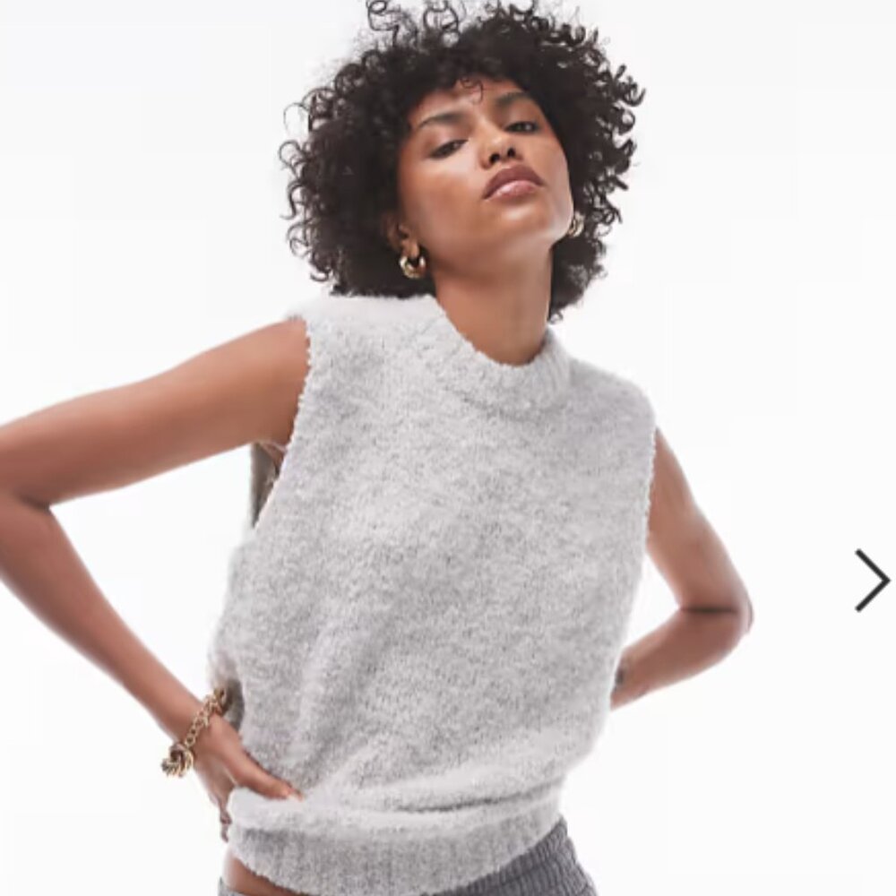 Topshop Bouclé Pullover Vest Size S (4-6) NWOT